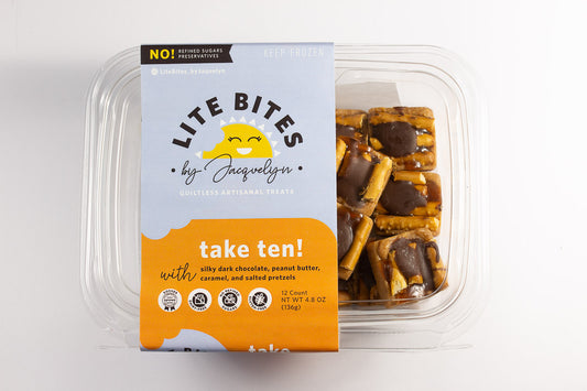 Take Ten energy bites package showing gluten-free and dairy-free labeling - Lite Bites