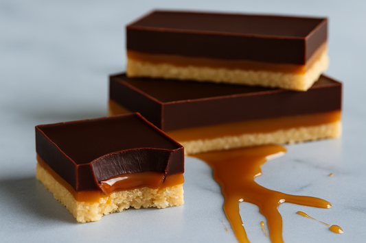Web-optimized layered chocolate caramel bars