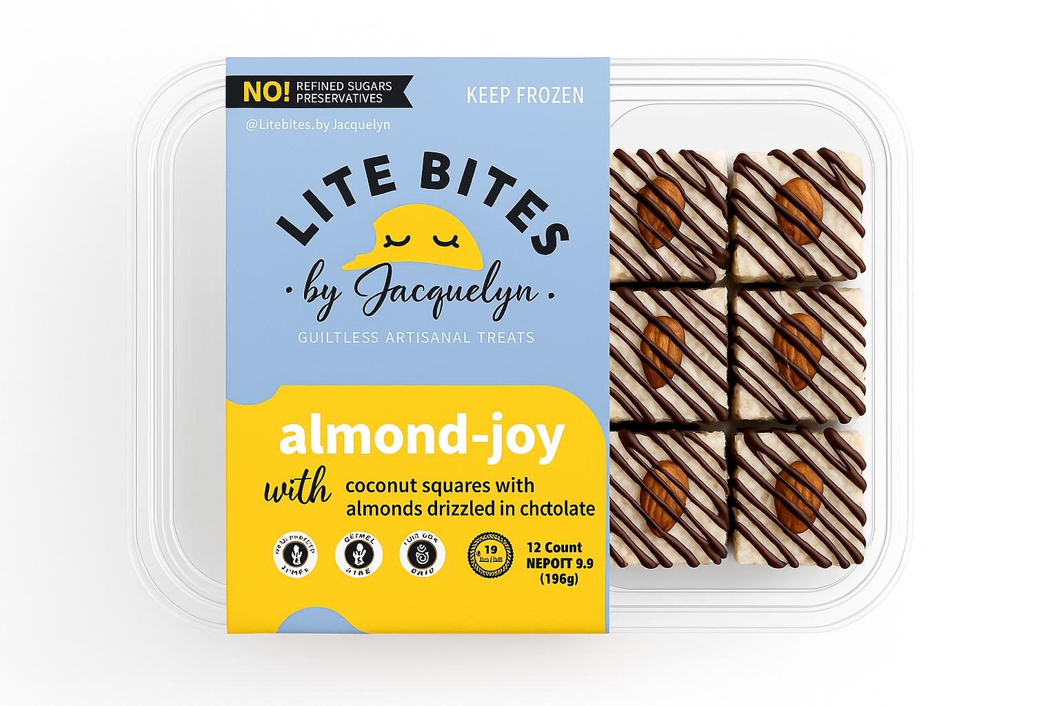 Almond-Joy Product with Lite Bites Branding